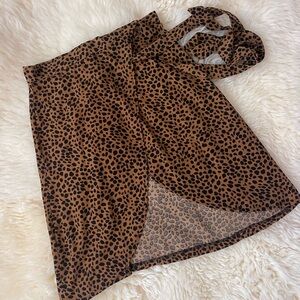 Leopard Print Wrap Skirt
